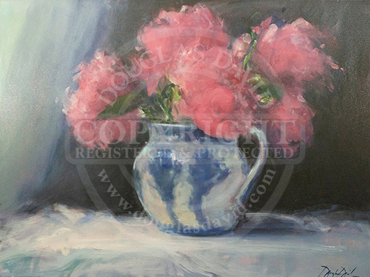 Ruby Peonies & Flow Blue, #1212