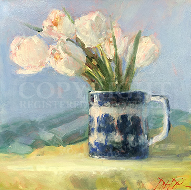 Tulips & Blue Willow, #4449